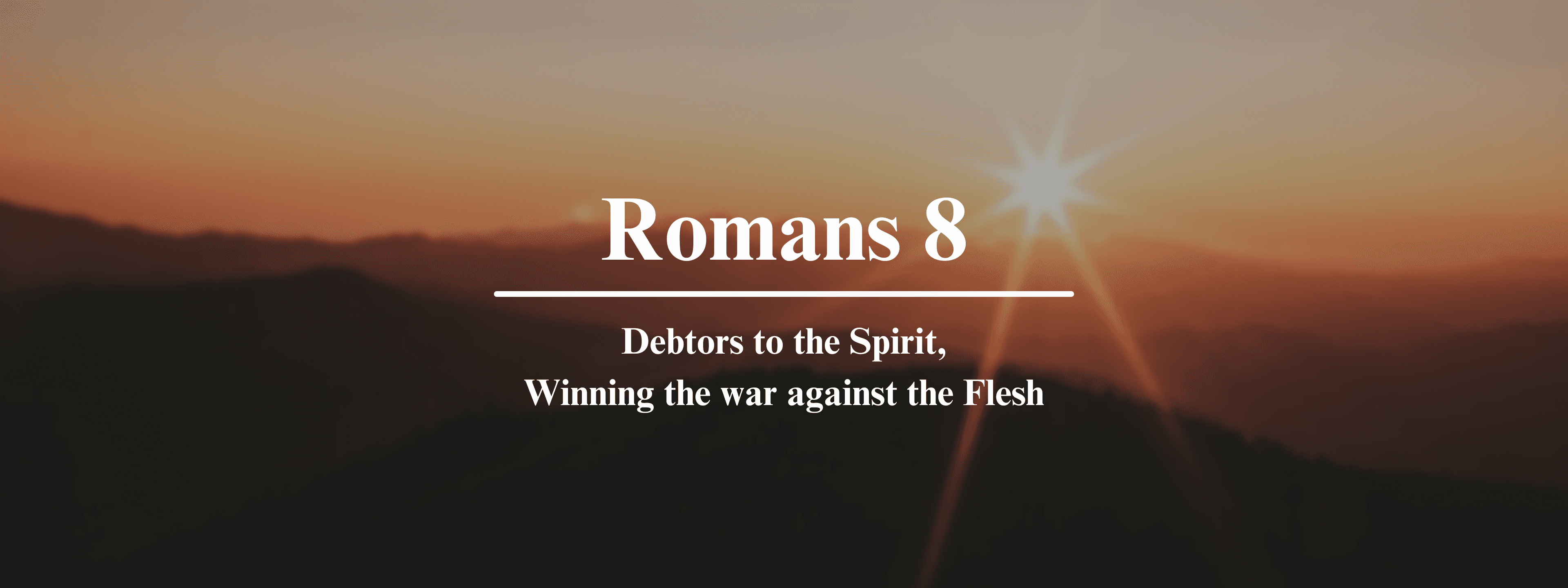 Debtors to the Spirit, Winning the war against the Flesh